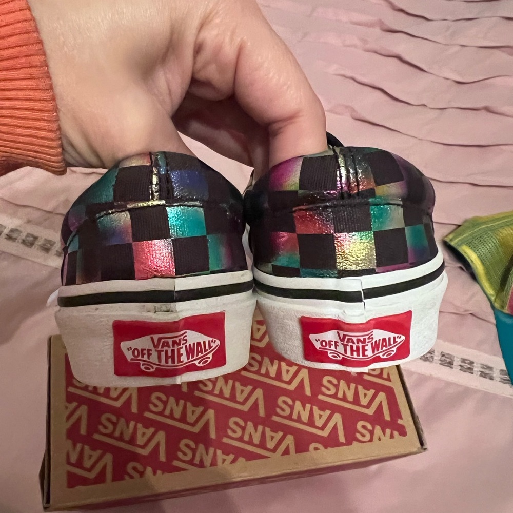 Brand New Iridescent Slip On Vans Youth 11